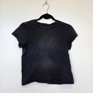 Everlane Cotton Black Cropped Tee, Size M
